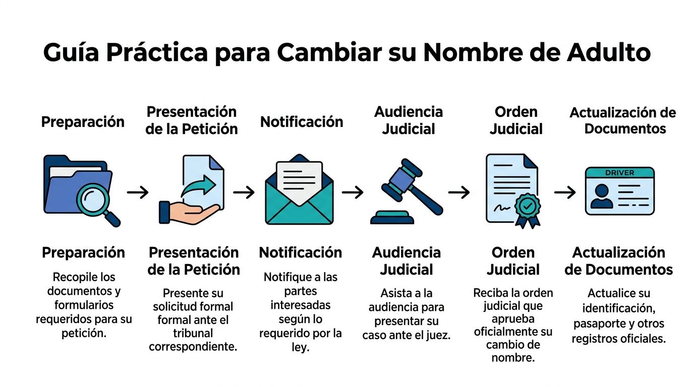 Guía paso a paso sobre el proceso legal para realizar un cambio de nombre de adulto.