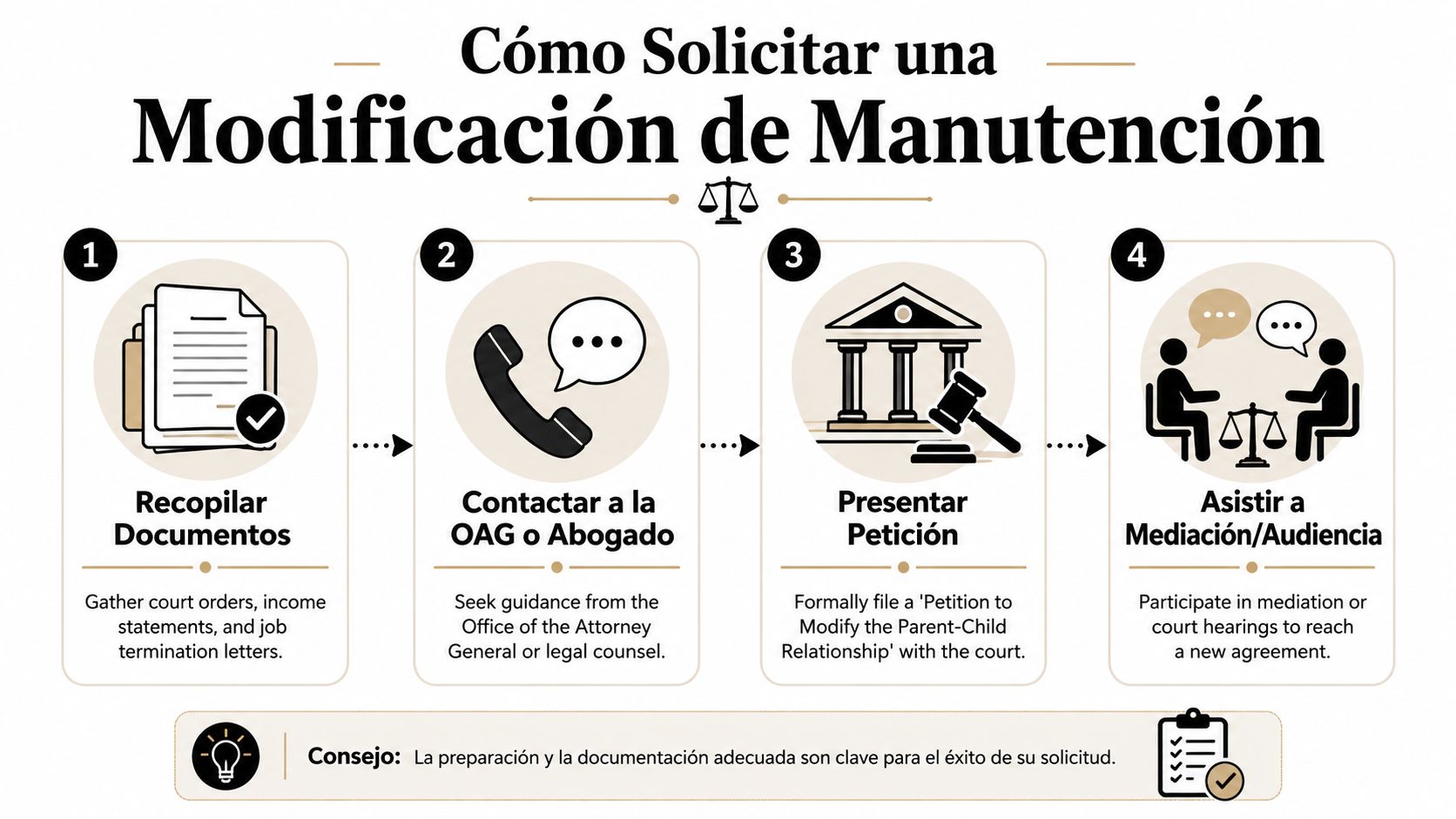 El Primer Paso Cómo Solicitar una Modificación de Manutención